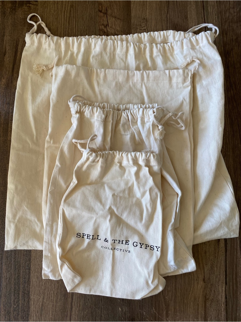 Spell & The Gypsy Collective Cream Drawstring Logo Bag